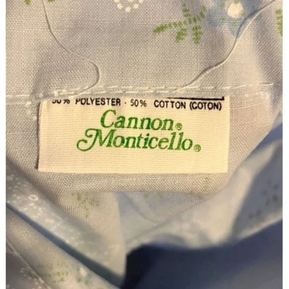 Vintage pair of pillowcases, Cannon, blue floral‎ cottagecore floral